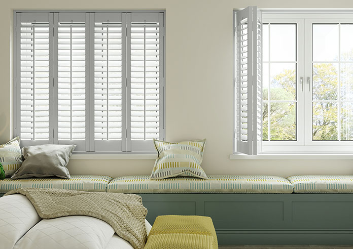 Bromley, Nimbus Grey - Full Height Twist&Fit Plantation Shutter - Image 3